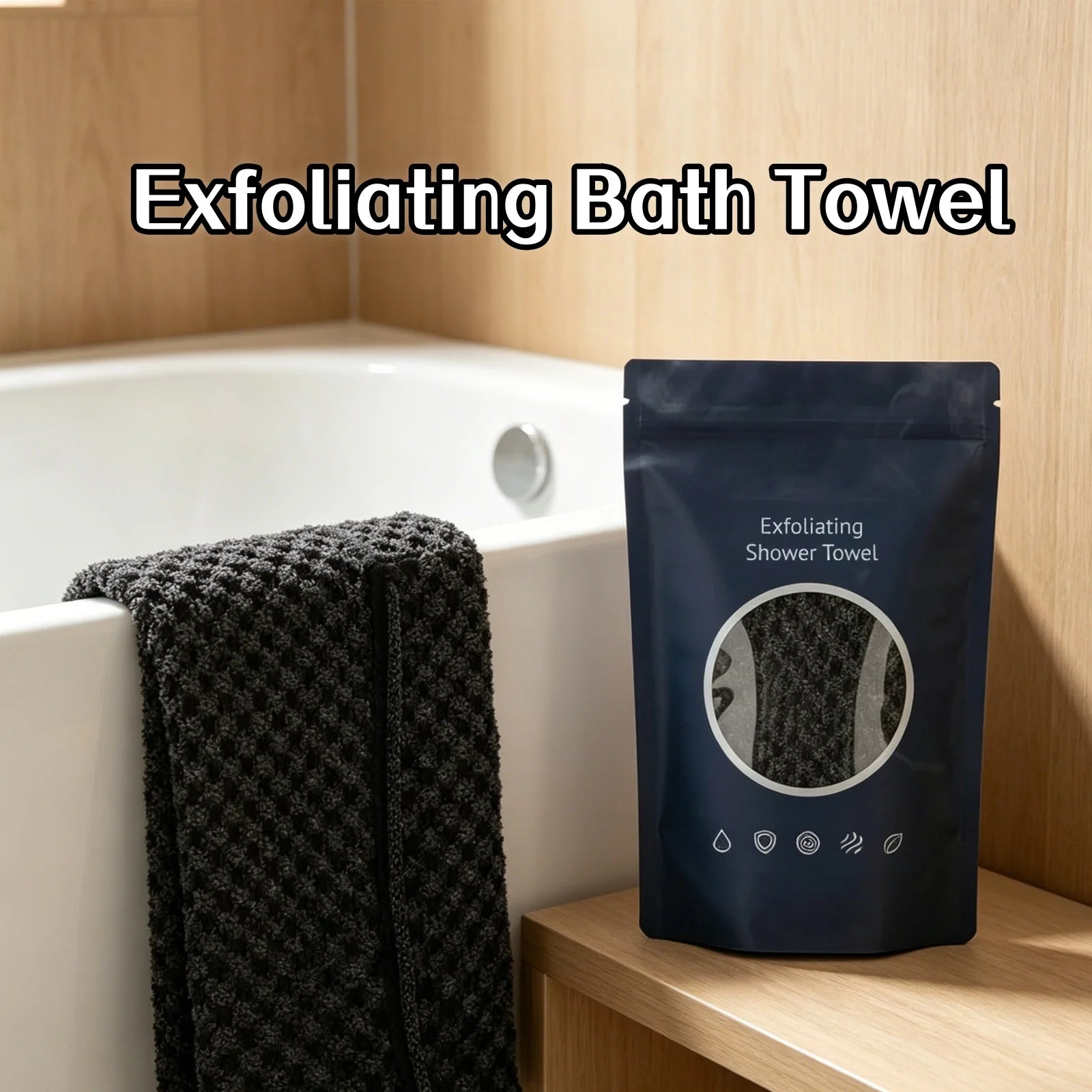 Ultra-Long Exfoliating Bath Towel Deep Clean Remove Dirt Oil Exfoliate Dead Skin Durable Improve Rough Skin Men Women Back Towel Oasis Select