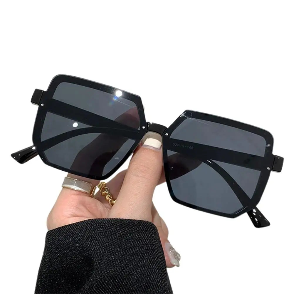 Oversized Square Rimless Sunglasses UV400 – Unisex Vintage