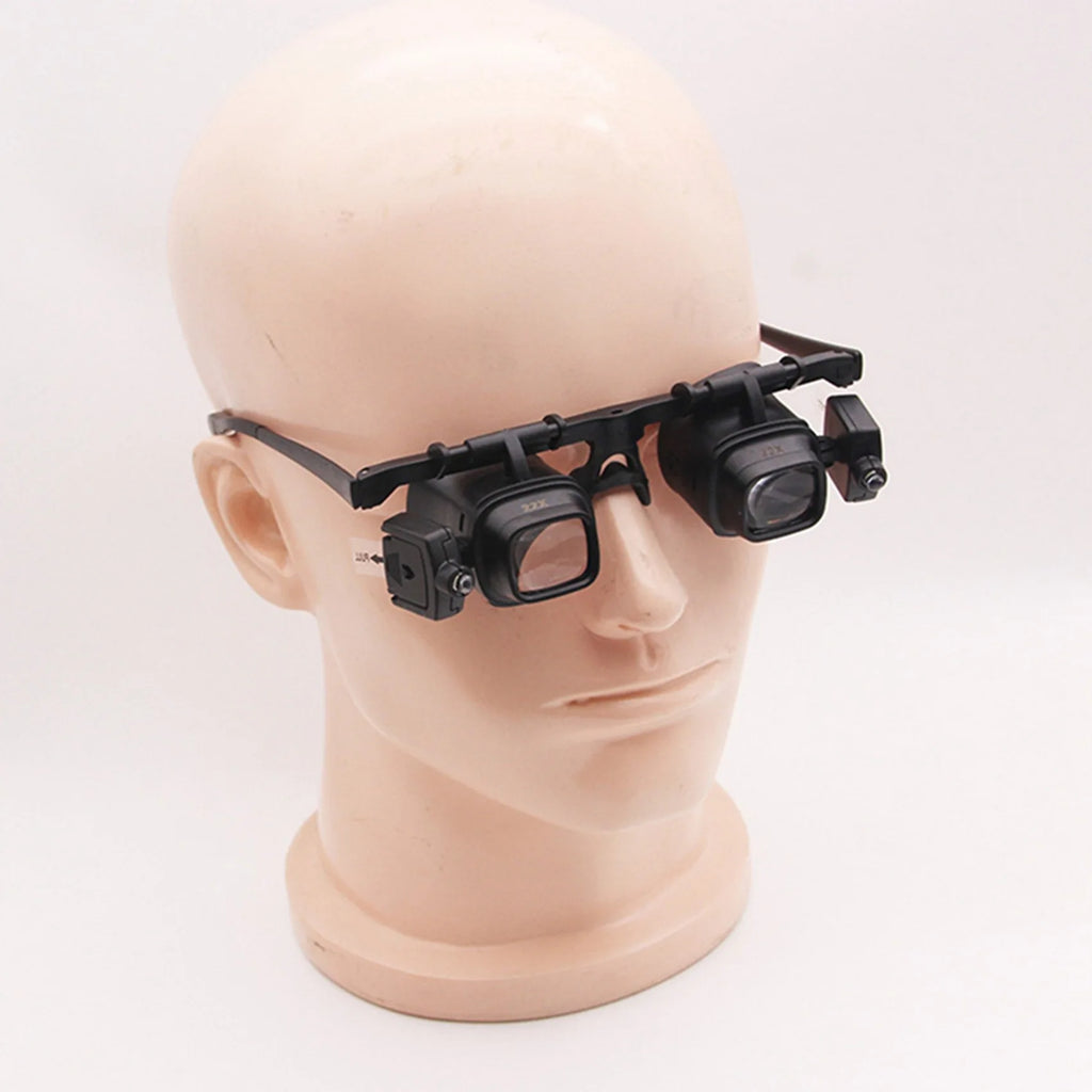 2026-WISH 2 Set 24X Headband Magnifying Glass With LED Light For Watch Repair Soldering Magnifier Loupe Welding Glasses Black Oasis Select