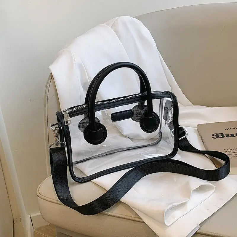 Transparent Jelly Shoulder Bag – Waterproof Square Crossbody Purse
