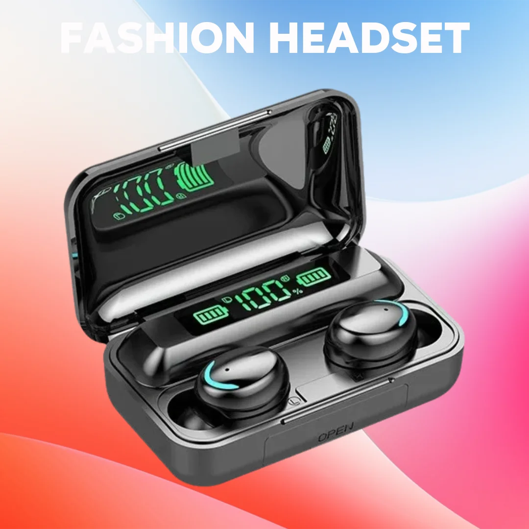 F9 Wireless Bluetooth Headphones Tws Game Earbuds Earphones Digital Display Heaset Large Capacity Charging Case Oasis Select black