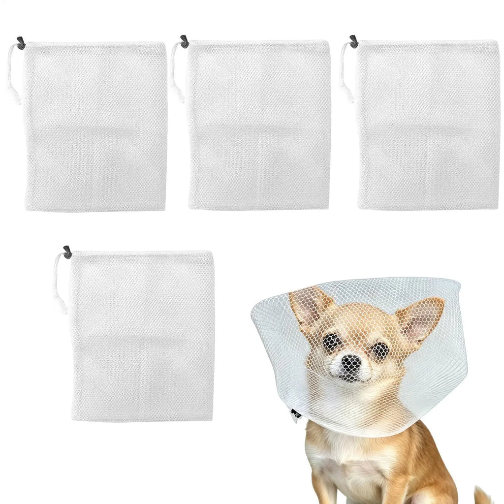 4Pcs Adjustable Dog Protective Mask Breathable Mesh Pet Protective Veil Portable Mosquito Proof Mask Outdoor Pet Face Guard Oasis Select