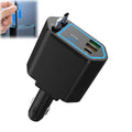 120W 4-in-1 Fast Car Charger – Retractable Cable & 2 USB Ports Car Charger Adapter Oasis Select A