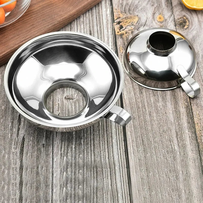 Stainless Steel Wide Mouth Funnel Canning Funnel Cup Jam Salad Dressing Hopper Filter For Jar Canned Filteroil Wine Water Spices Oasis Select