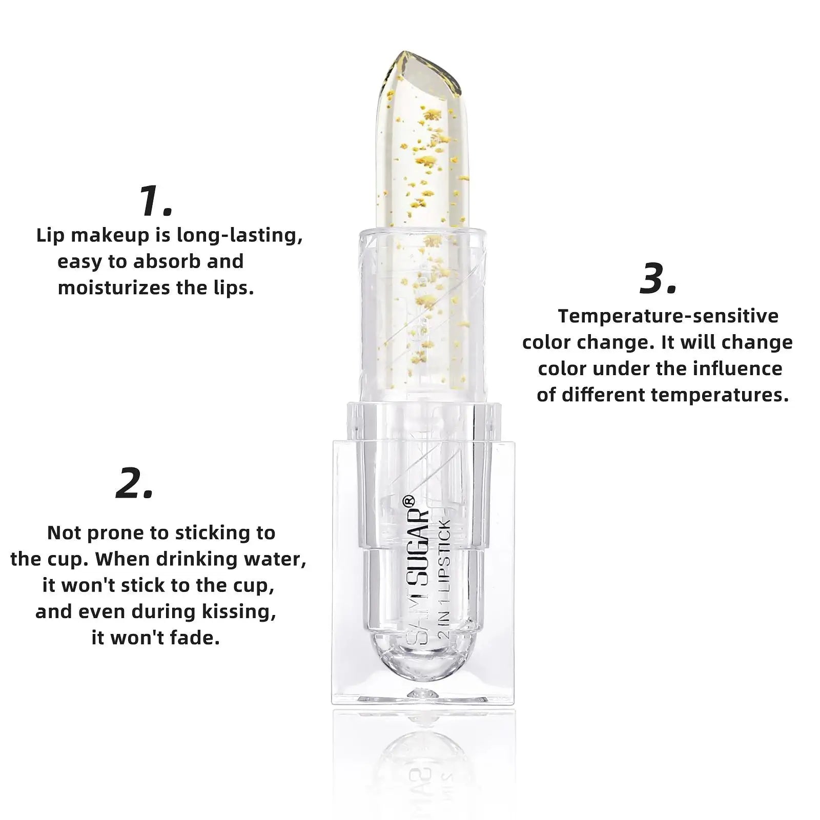 SAM SUGAR Gold Foil Color-Changing Lipstick & Lip Balm