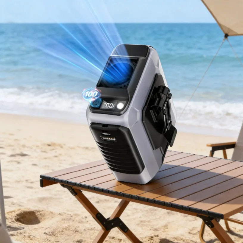 2 in 1 Waist Clip Fan & Portable Power Bank 4000mAh Long Lasting Wearable Personal Fan for Outdoor Travel Working Emergency Use Oasis Select