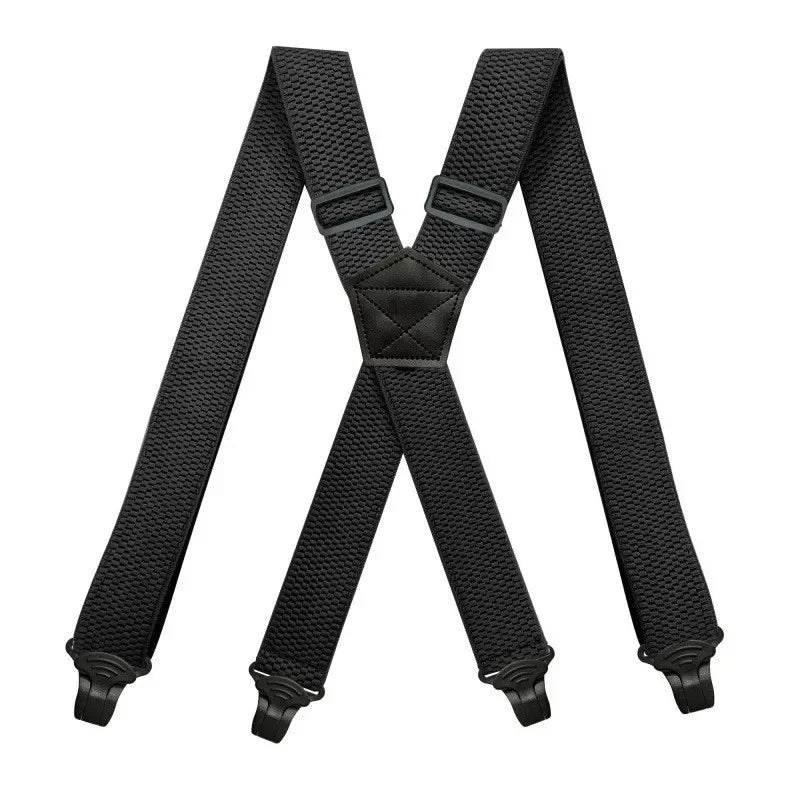 Heavy Duty Work Suspenders for Men – X-Back Adjustable Elastic