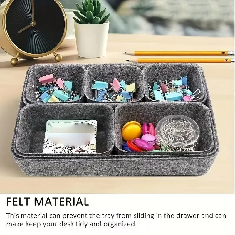 8-Piece Felt Drawer Organizer Set | Desktop & Home Storage