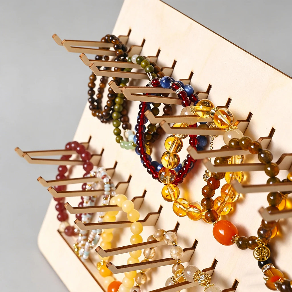 1pc multi hook wooden bracelet display board jewelry storage rack store retail/home dressing table bead bracelet storage rack Oasis Select