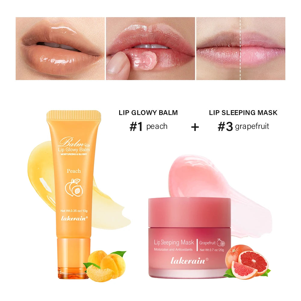 Lip Balm & Lip Mask Set Moisturizing Night Lips Care Multiple Colors Makeup Maintenance Lip Anti-Cracking Lip Oil Care Cosmetic Oasis Select SET 3