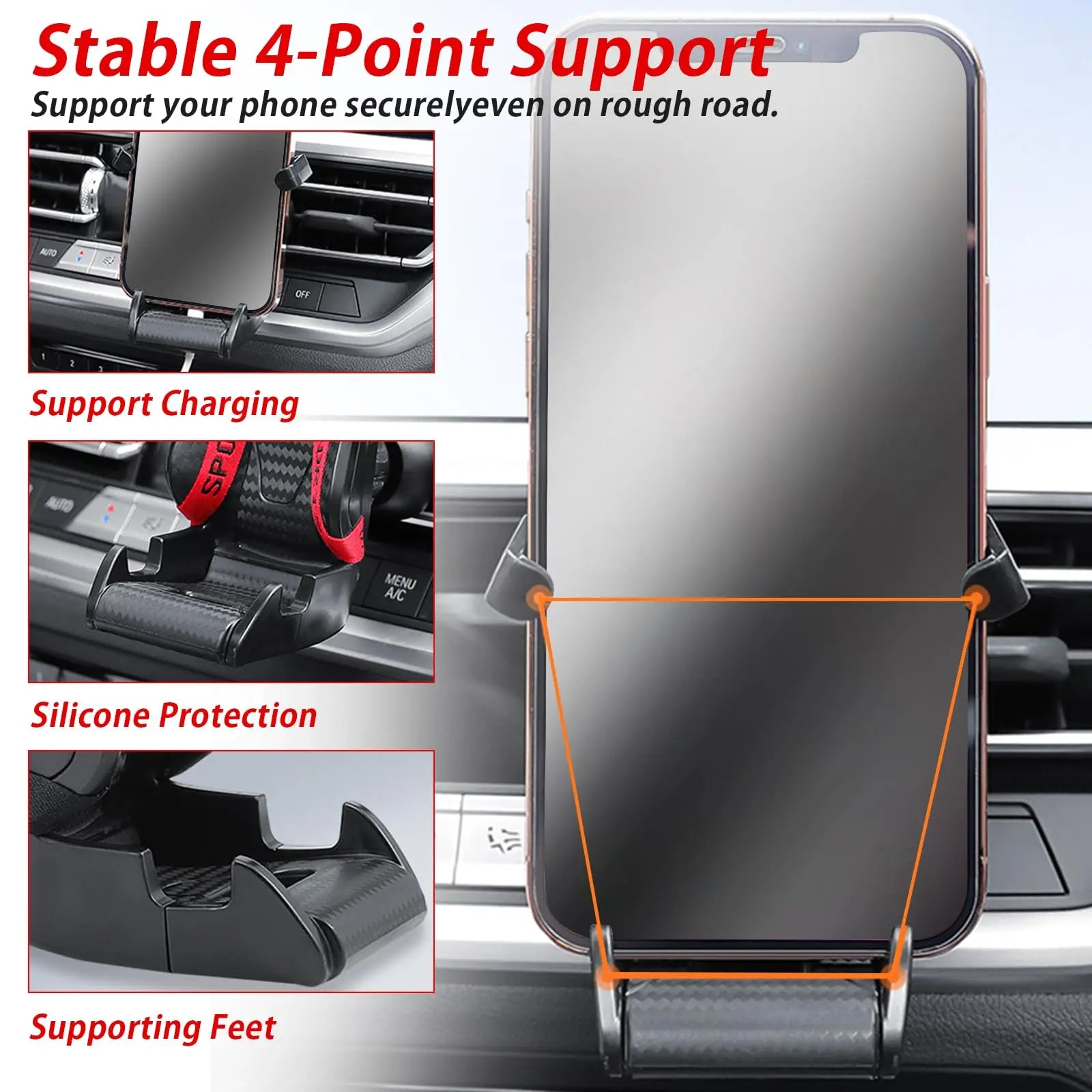 Racing Seat Car Phone Holder – Air Vent Mount | 360° Rotation