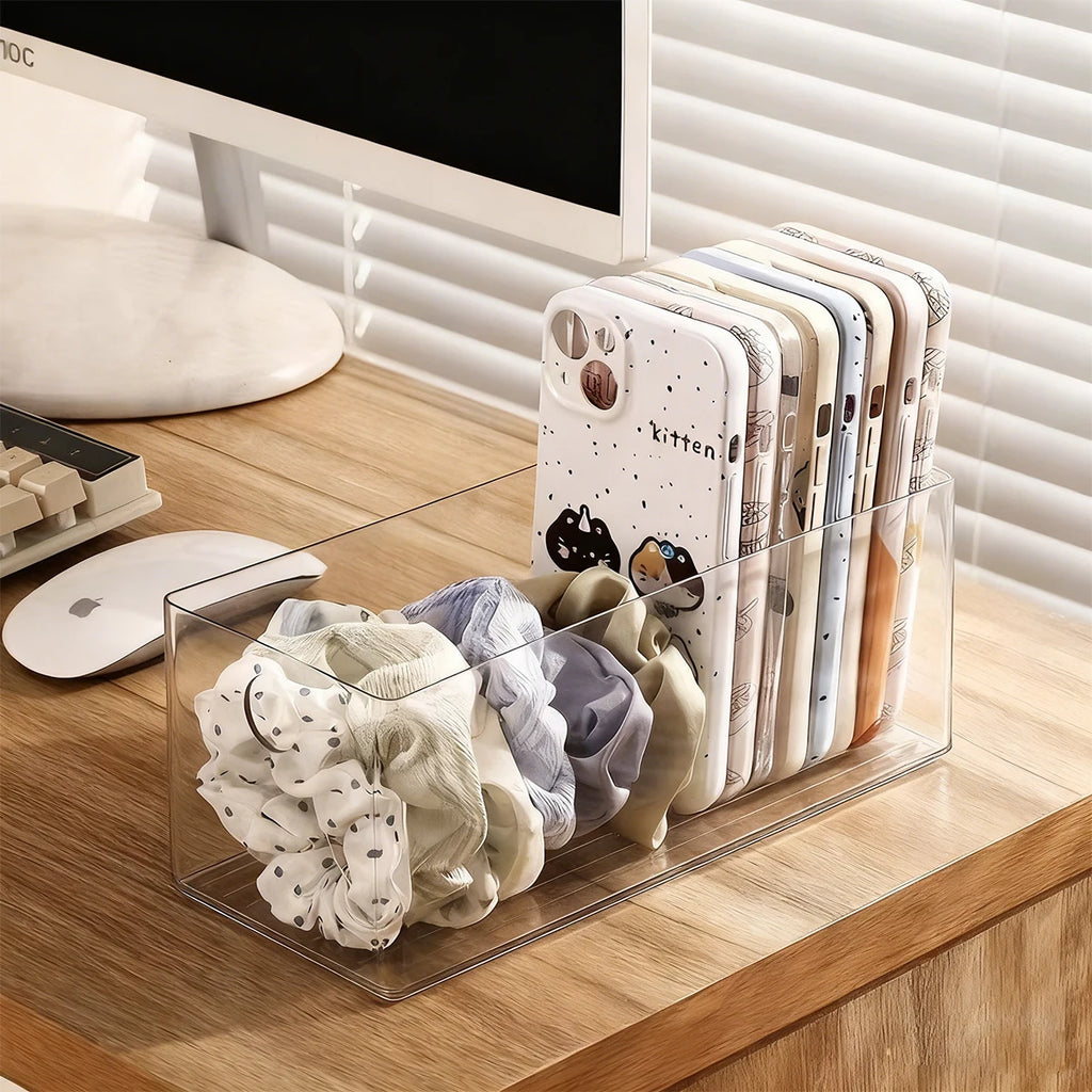 1pc transparent desktop acrylic stackable stationery and cosmetics storage box drawer style hair accessories jewelry organizer Oasis Select