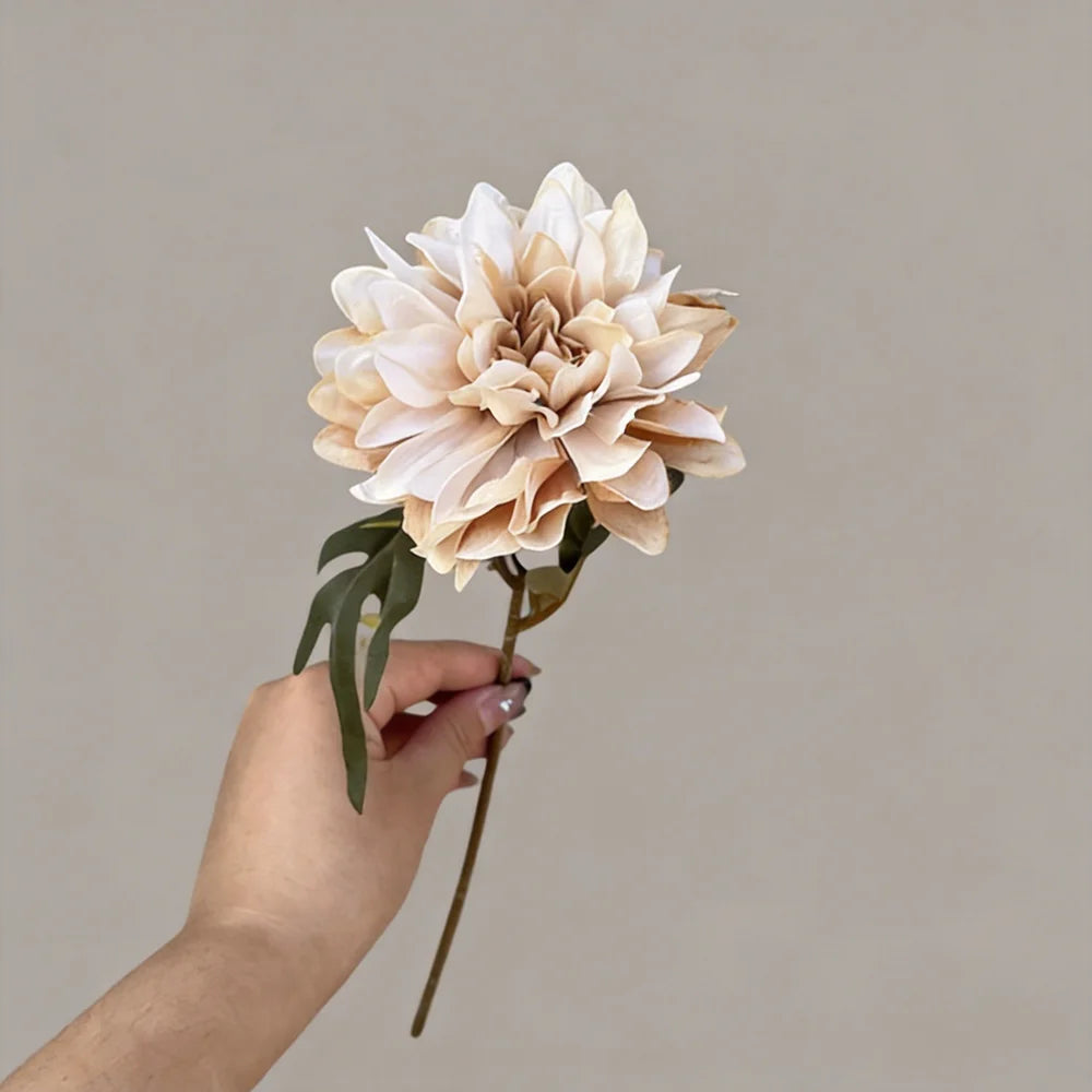 1Pcs High-end Moisturizing Dahlias Real Touch Artificial Flowers Home Decoration Dahlia Wedding Flower Arrangement Party Floral Oasis Select brown