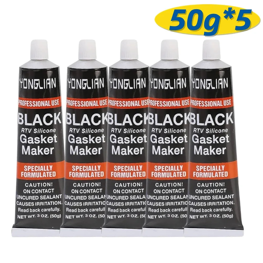 Black RTV Silicone Gasket Maker | High-Temp Engine Sealant Engine Gasket Sealant Oasis Select 5x50g