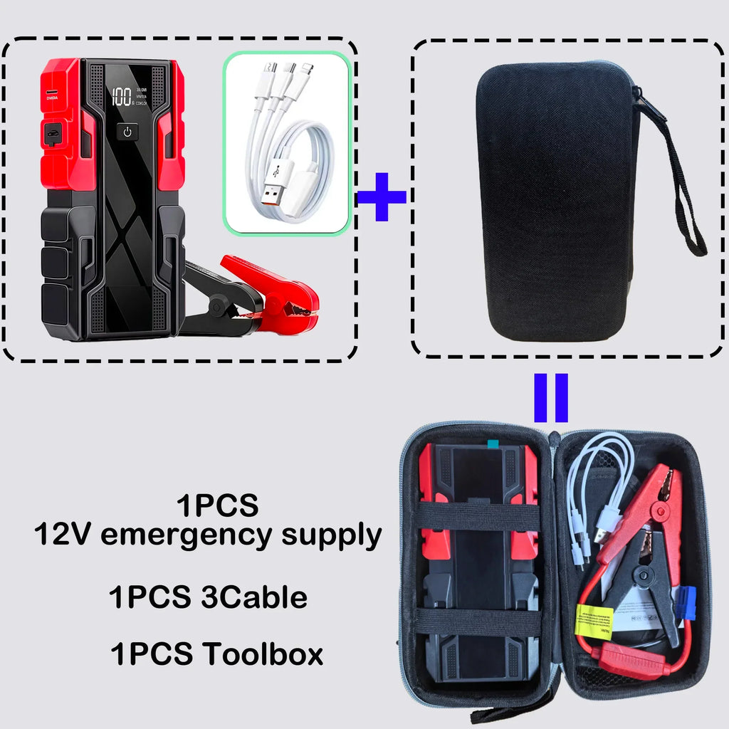 New 12V 99800mAh Car Jump Starter ,Portable Emergency Power Bank Battery Booster with LED Light, USB, for SUV Van Motorcycle ATV Oasis Select 12v Car Jump Starter