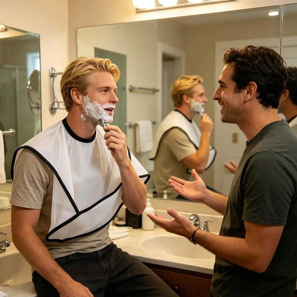 Shaving Apron for Men Mustache Shaving Apron Household Beard Hair Catcher for Men Fathers Husbands Boyfriends Barbers Groomers Oasis Select