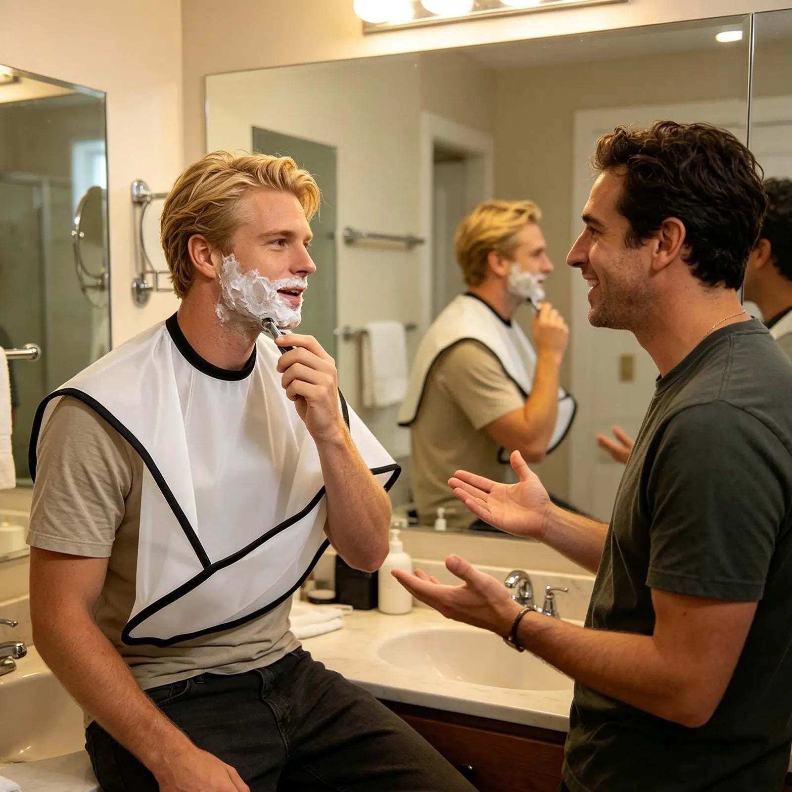 Shaving Apron for Men Mustache Shaving Apron Household Beard Hair Catcher for Men Fathers Husbands Boyfriends Barbers Groomers Oasis Select