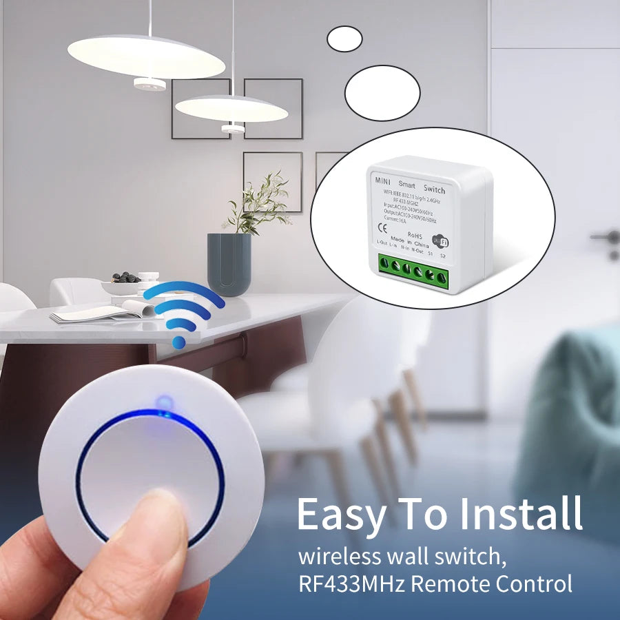 Tuya WiFi Smart Switch 20A RF433MHz – Alexa & App Control WiFi Smart Switch Oasis Select