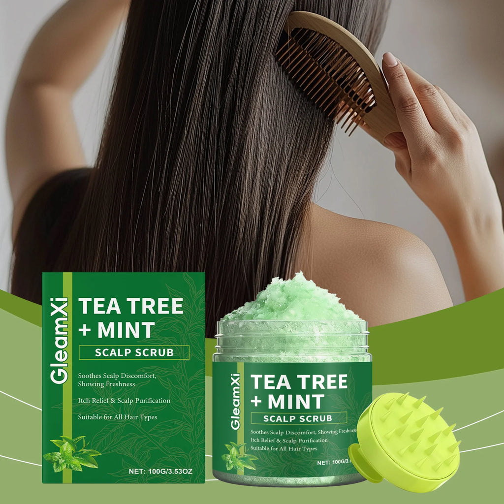 Tea Tree Scalp Scrub Anti-Dandruff Oil Control Refreshing Fluffy Anti-Breakage Soothing Nourishing Hair Deep Cleansing Shampoo Oasis Select