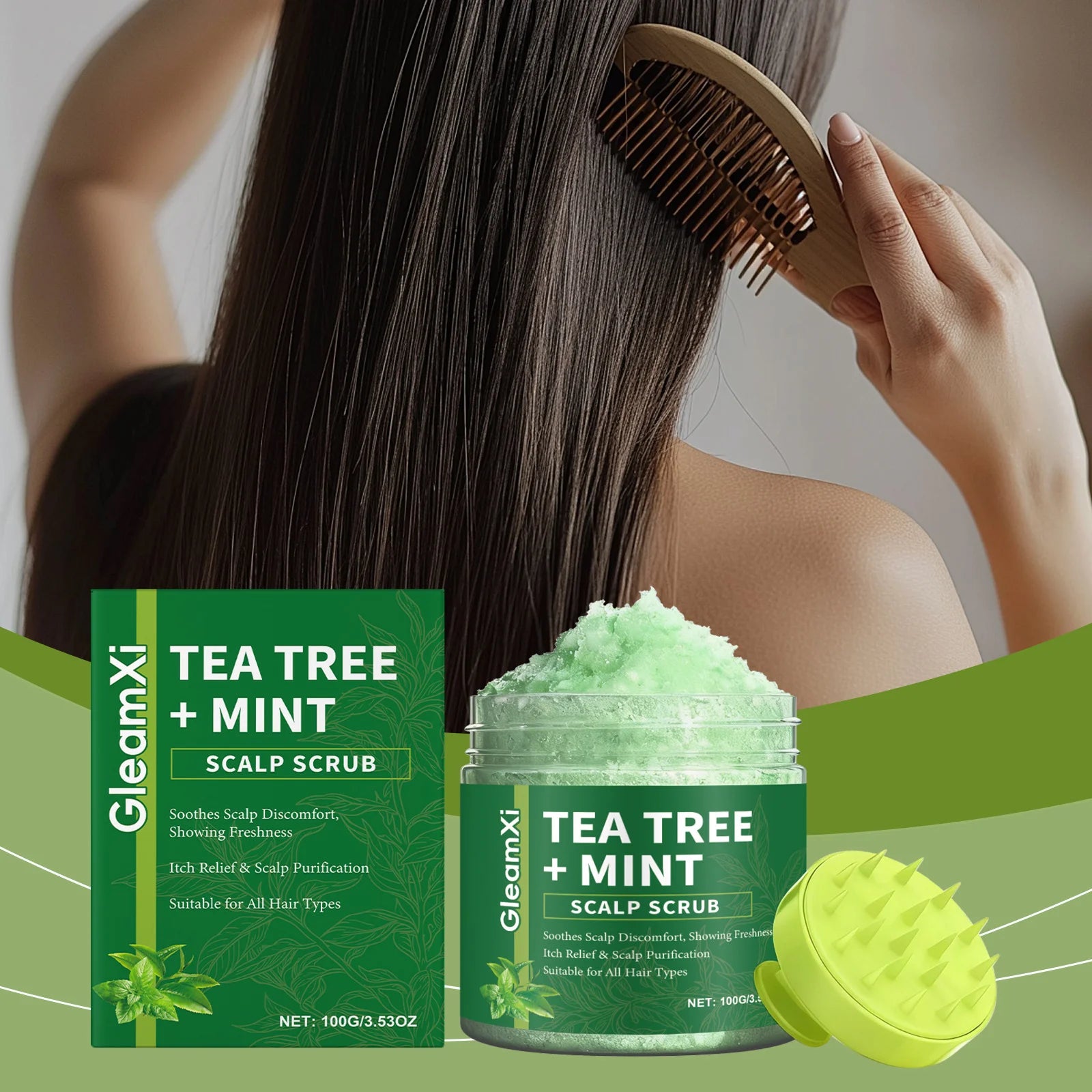 Tea Tree Scalp Scrub Anti-Dandruff Oil Control Refreshing Fluffy Anti-Breakage Soothing Nourishing Hair Deep Cleansing Shampoo Oasis Select