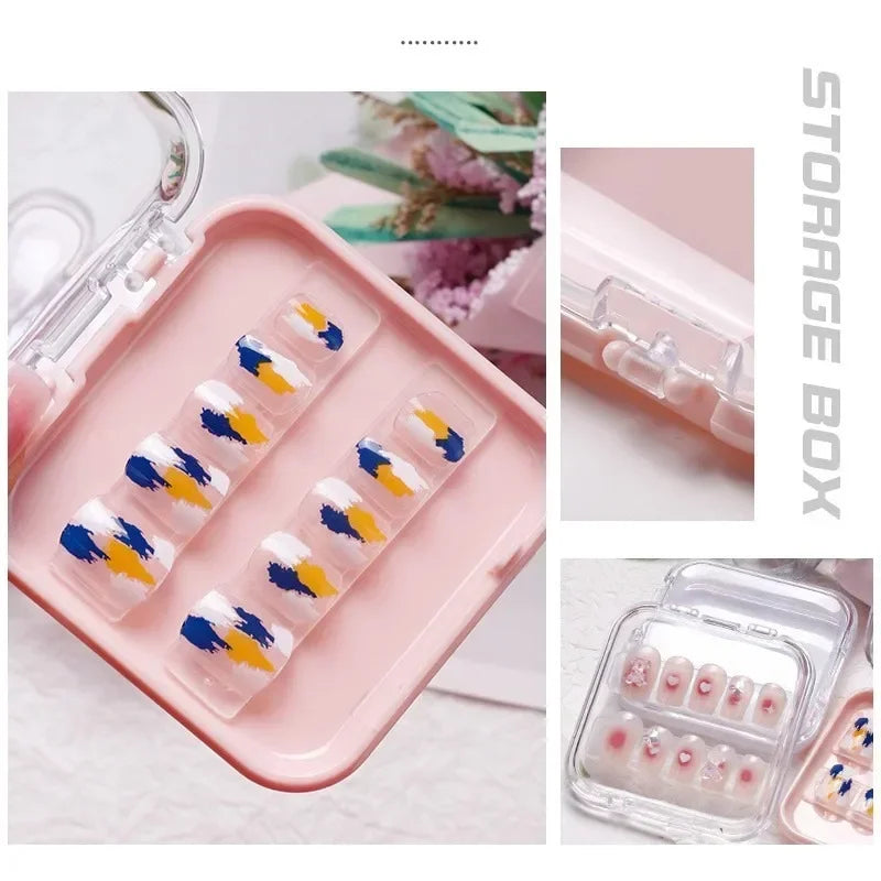 10 Pieces Empty Nail Boxes For Packaging Square Shape Box Wholesale Nail Tips Press On Nail Packaging Case Small Business Oasis Select