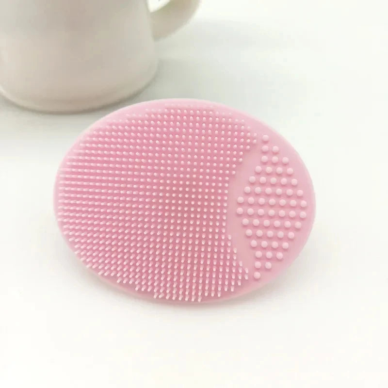 1/2/3/4pcs Silicone Face Wash Brush Clean Pores Baby Shampoo Brush Baby Bath Brush Soft Hair Round Shampoo Comb Home Use Oasis Select