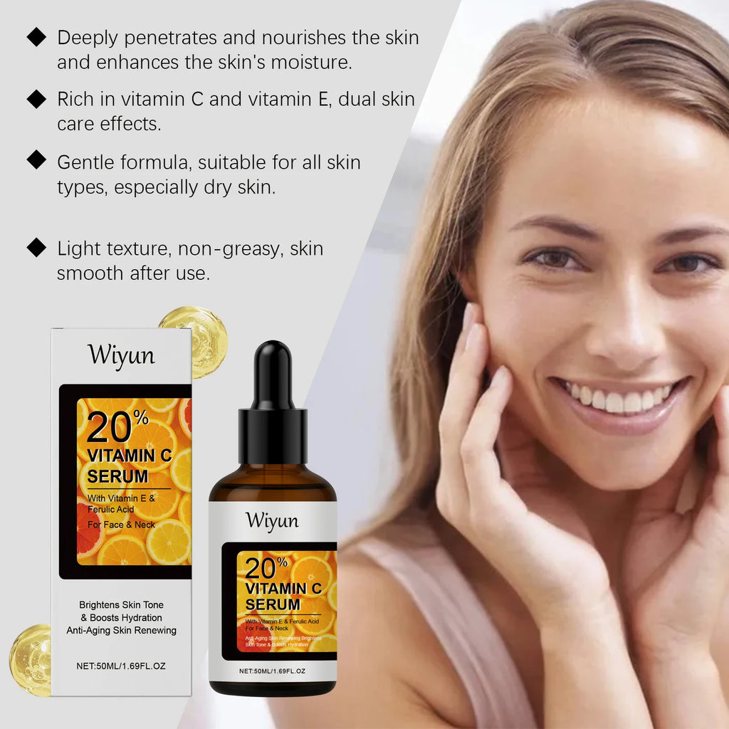 Vitamin C Fine Line Remover Face Serum Lifting Firm Remove Wrinkle Dark Spot Moisturizing Beauty Skin Whitening Brighten Essence Oasis Select