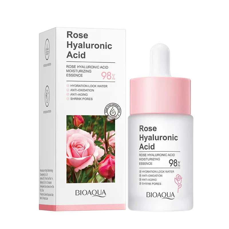 BIOAQUA Rose Hyaluronic Acid Facial Essence 30ml – Hydrating Serum Facial Essence Serum Oasis Select