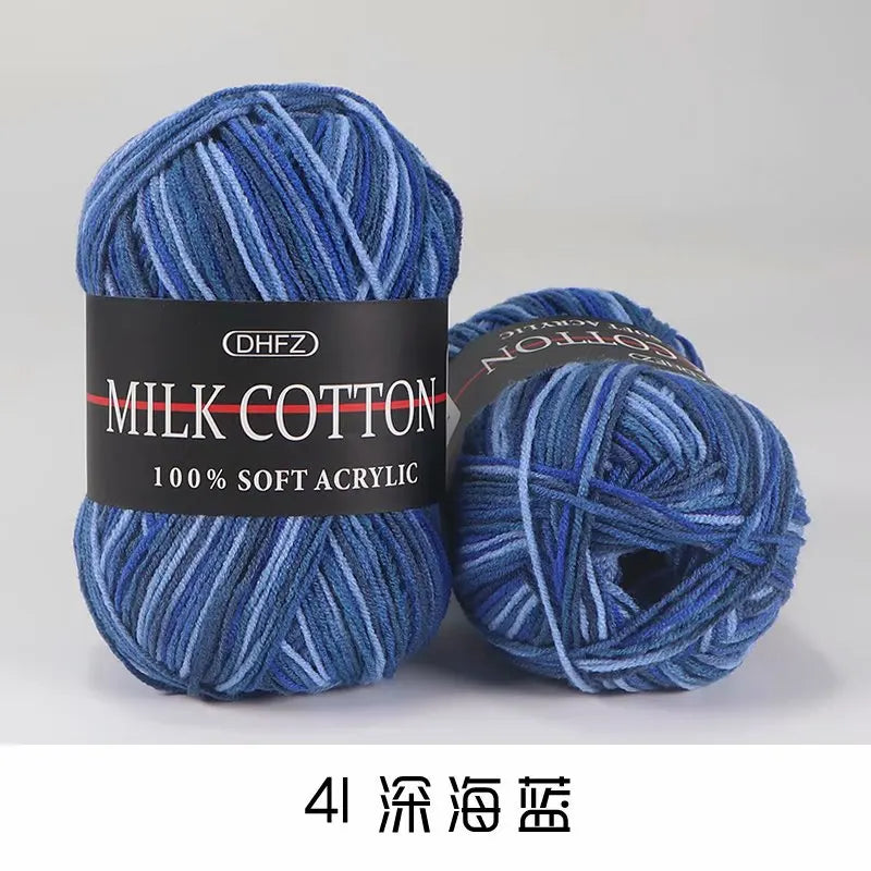 DIY Three Strands Graded Section Dyed Wool Medium Fine Cotton Thread