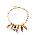 New Bikini Doll Necklace Adjustment Imitation Stone Neck Chain Handmade Gift Beads Chain Necklace Accessories Oasis Select Light Yellow Gold Color