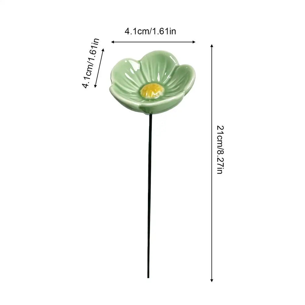 Bee Water Feeder Resin Flower Drinking Fountain Holder Bee Watering Station Bird Waterer Feeding Bowl Stakes Bird Supplies Oasis Select Green 1PC
