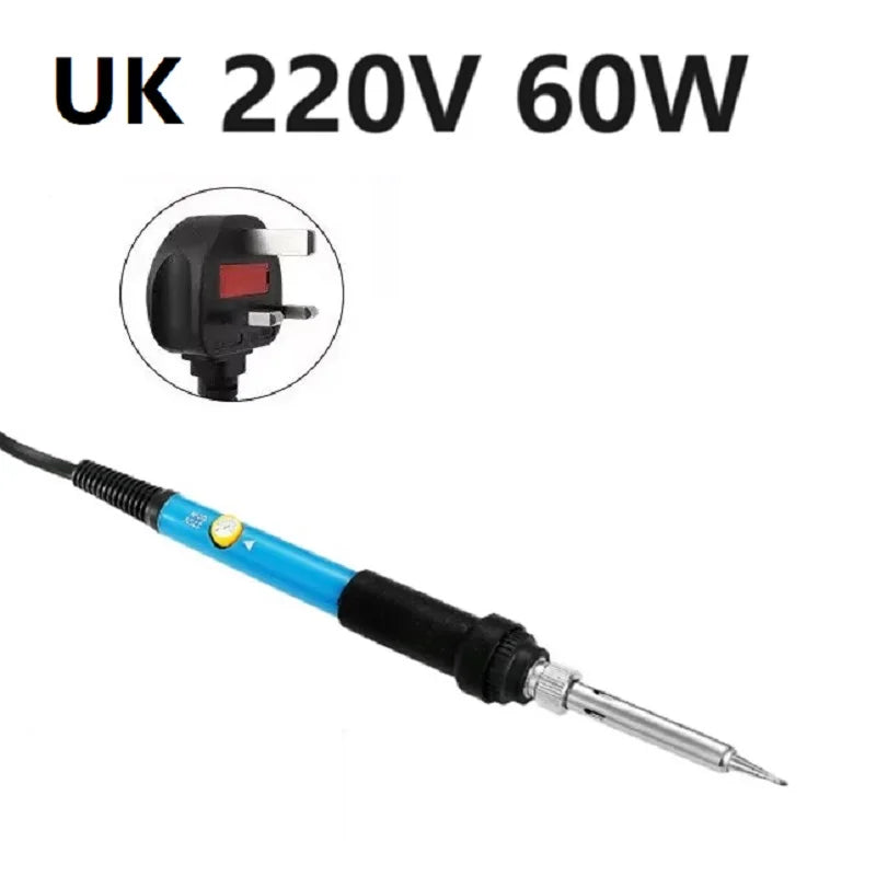 60W Adjustable Temperature Electric Soldering Iron 220V 110V 60W Welding Solder Rework Station Heat Pencil Tips Repair Tools Oasis Select 220V UK Plug