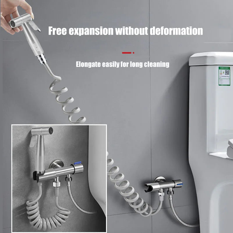 Personal Care Hand Held Spray Portable Bidet Toilet Sprayer Dual Control Angle Valve Stainless Steel Bathroom Accessories Bidets Oasis Select