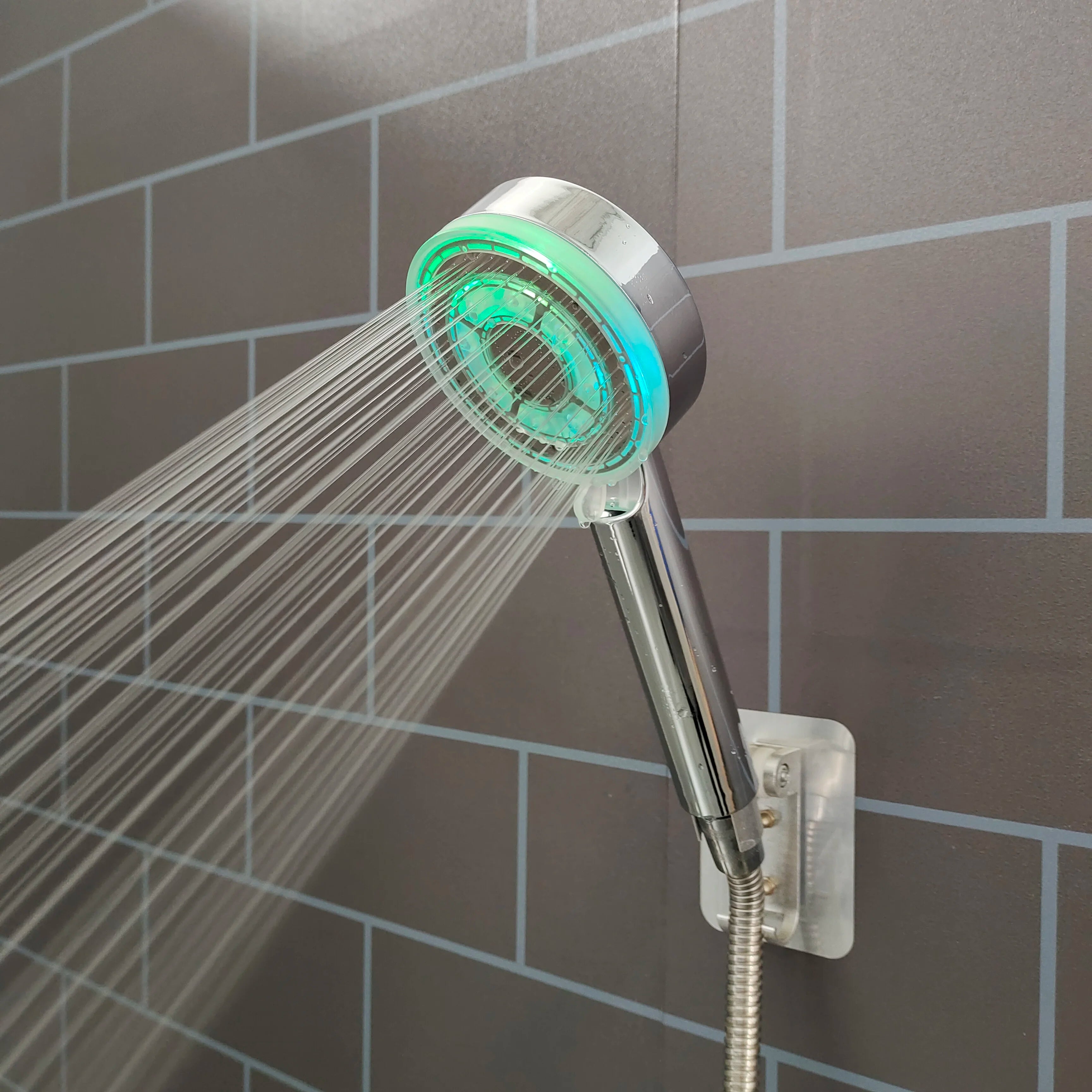 New LED 5 Modes Shower Head Rainfall SPA Temperature Control Shower Pressurized Water Saving 3/7 Colors Handheld Bathroom Shower Oasis Select
