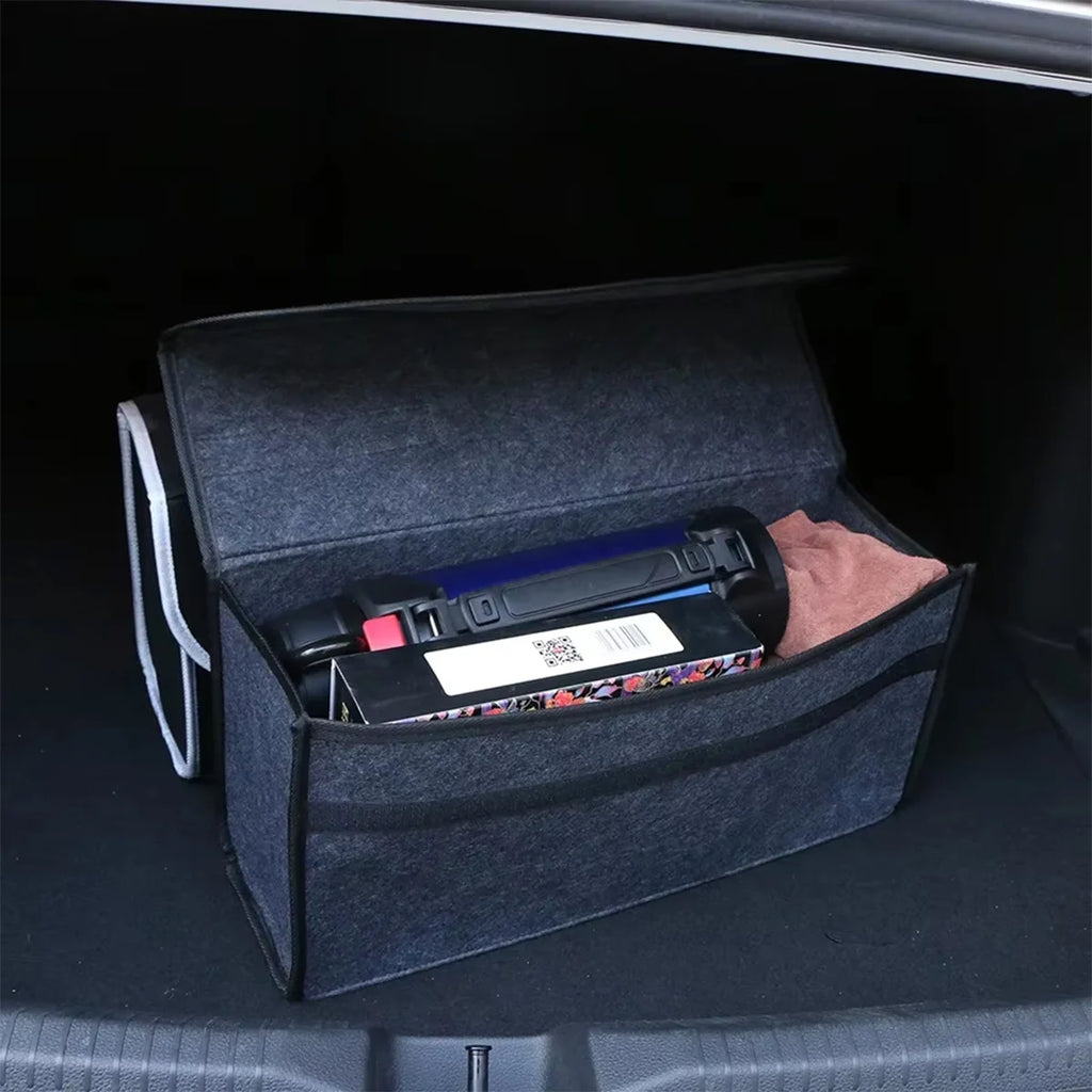 1PC Dark Gray Car Felt Storage Box Car Storage Bag Enlarged and Thickened Soft Felt Storage Box Household Storage Box Oasis Select