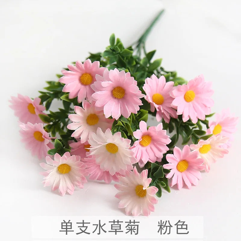 15-Head Faux Silk Daisy Bouquet | Wedding & Home Decor