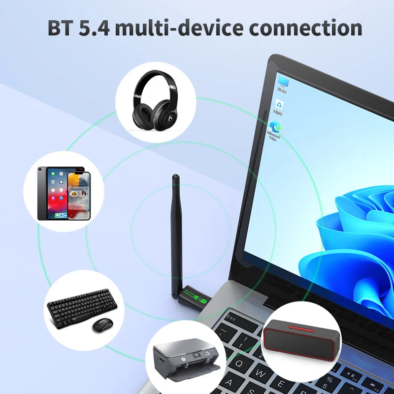 AX900 USB WIFI6 Bluetooth 5.4 Adapter 2.4G+5GHz Dual Band 802.11AX Wireless Network Card Receiver Dongle Antenna For WIN10/11 Oasis Select