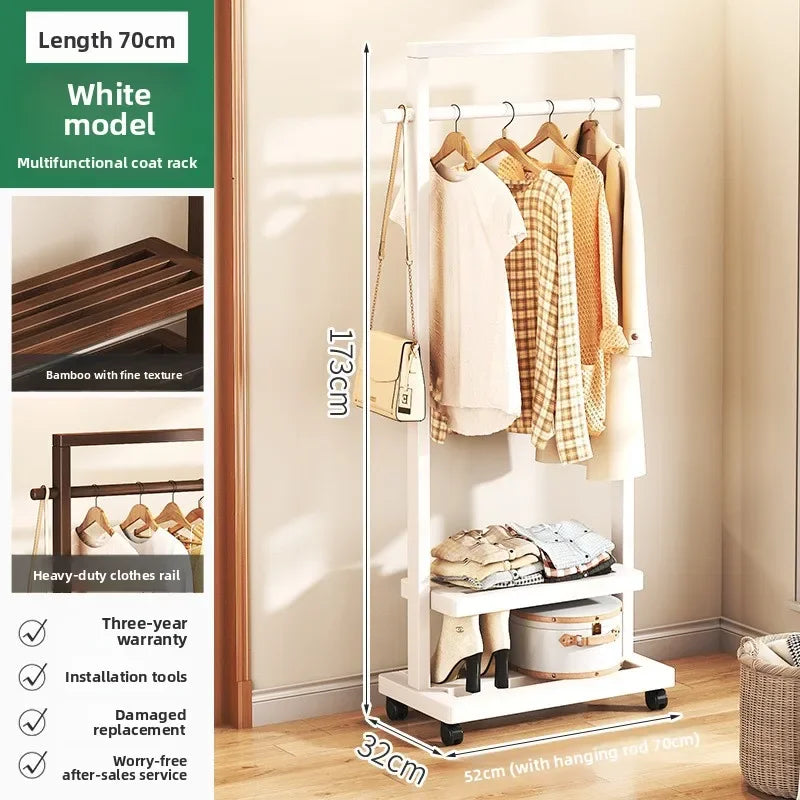 Multi-functional Hanging hanger Floor-to-ceiling bedroom coat rack Movable drying rack coat rack Oasis Select