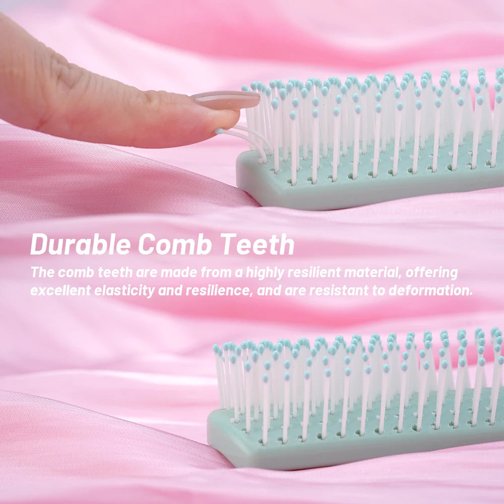 Pastel Hair Detangling Brush – Soft Bristles & Protective Cap