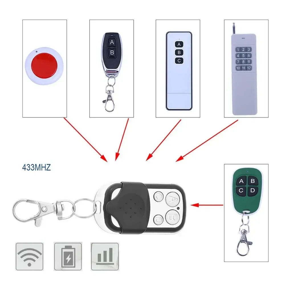 Universal 4 Buttons Garage Door Opener Remote Control 433MHZ Clone Fixed Learning Rolling Code Duplicator Garage Oasis Select