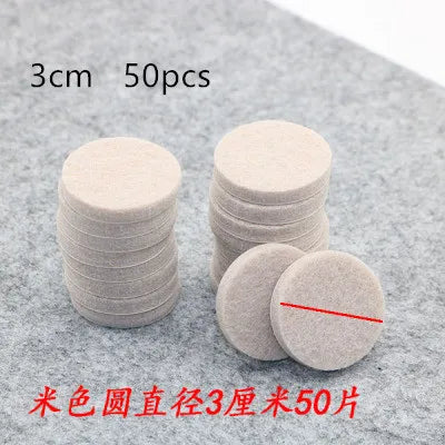 18-128 PCS Felt Chair Leg Pads 5mm Thick Floor Scratch Protector Mat Mute Non-slip Self Adhesive DIY Furniture Accessories Oasis Select Beige Round 3cm