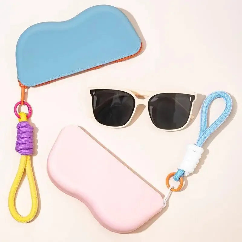 Silicone Zipper Glasses Bag Sunglasses Storage Protective Cover Hanging Bag Coin Purses For Women Girls Waterproof Glasses Box Oasis Select