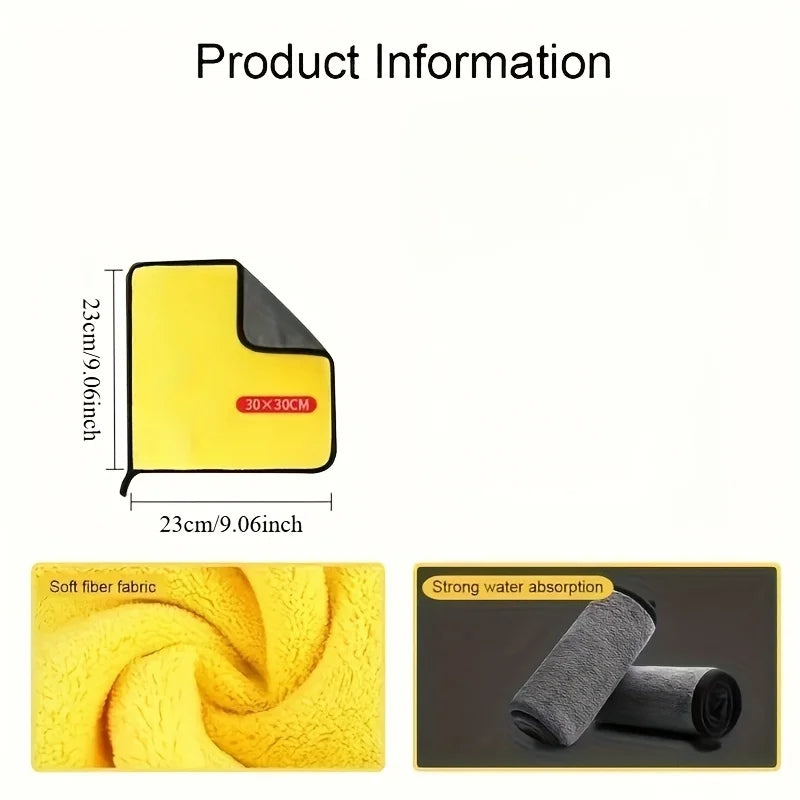 10PCS Thick Car Wash Cloth, Strong Water Absorption, Double-sided Wiping Cloth Towel, Used for Car Washing and Beauty Oasis Select