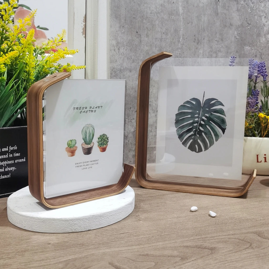 Acrylic Wooden Photo Frame Frame Calendar Double-sided Frame Photo Frames For Wedding Party Picture Frame Home Decor Oasis Select