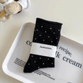 Comfortable Curled-edge Polka Dot Socks Thin Breathable Mid-Tube Socks Sweat Absorbent Women's Socks Summer Oasis Select Black One Size
