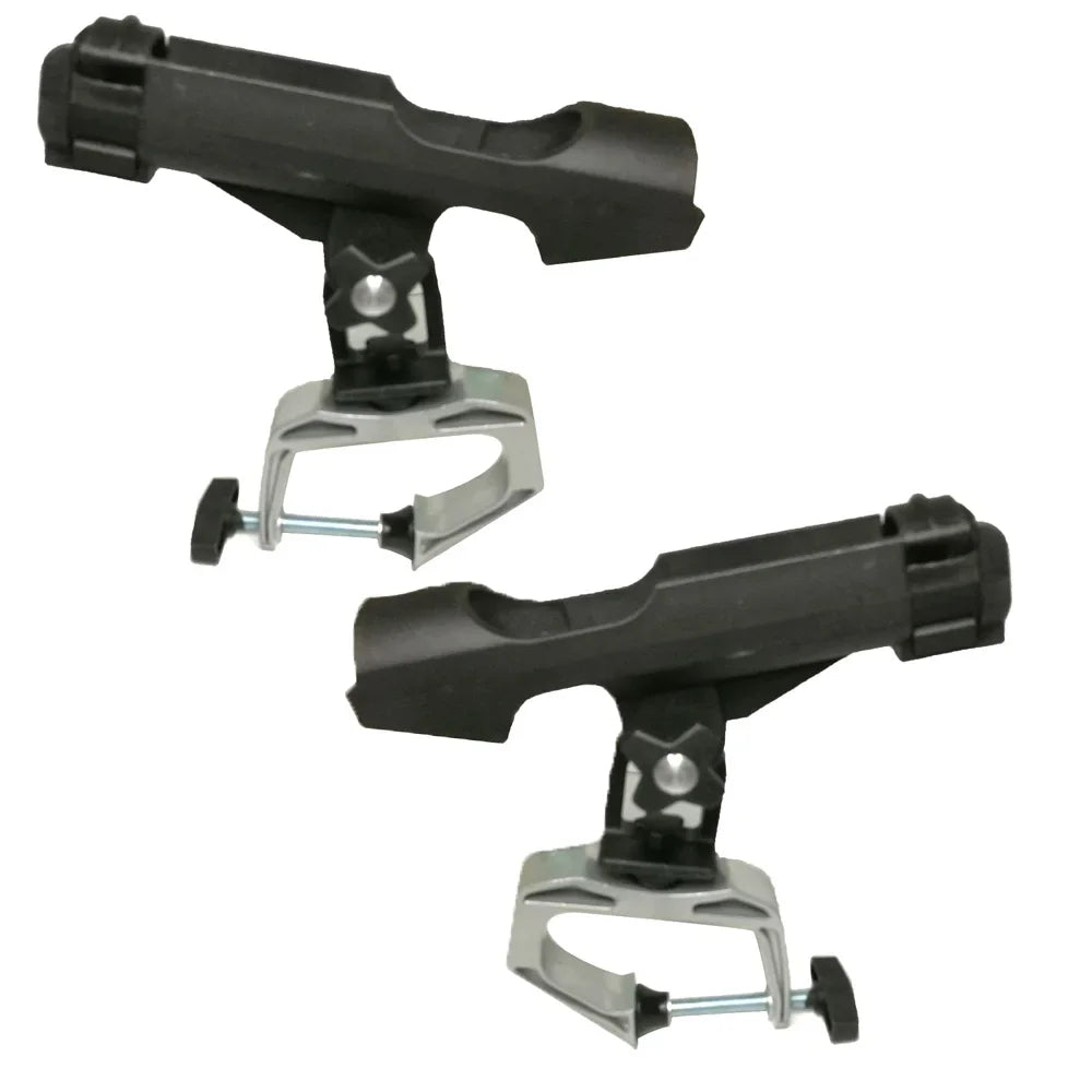 Fishing Boat Rods Holder 360 Degree Rotation Adjustable Power Lock Fishing Rod Racks Folding Holder with Large Clamp Opening Oasis Select 2PC