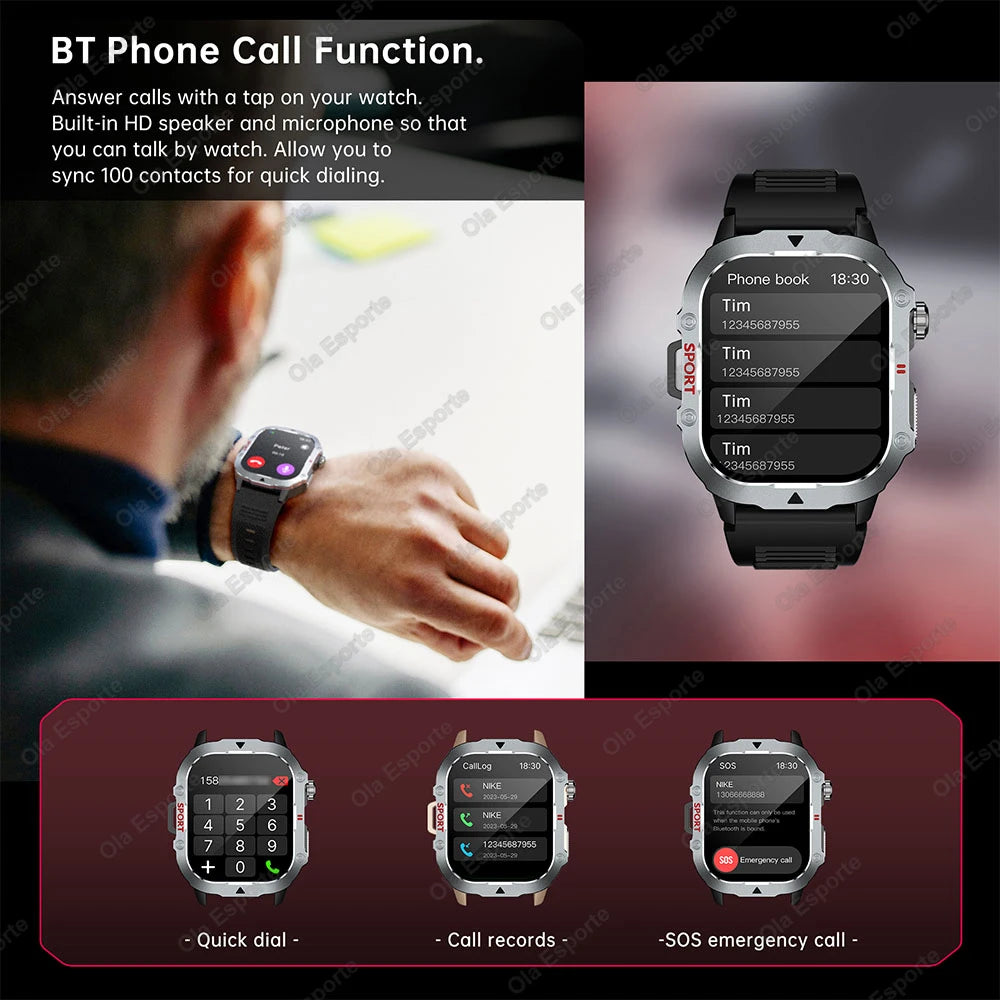 2.19" AMOLED Smartwatch | BT Calling, GPS, 5ATM, Heart Rate
