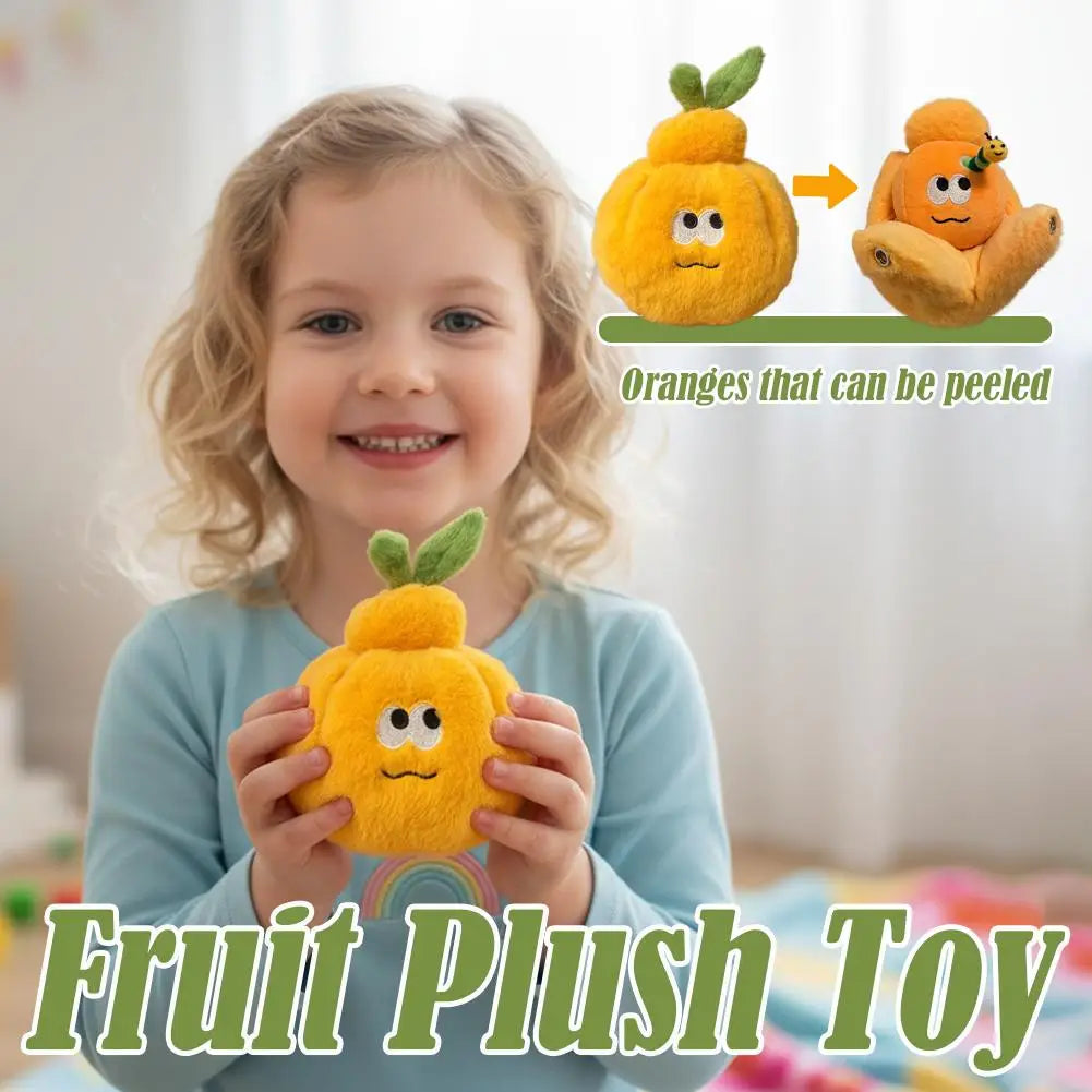 Peeled Orange Plush Keychain – Cute Stuffed Fruit Toy Gift Plush Keychain Toy Oasis Select