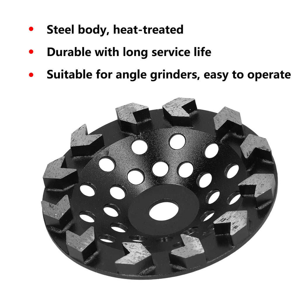 Diamond Grinding Wheel Grinding Wheel Cup 10 Teeth Black 180mm for Sanding Concrete Stone Cement 10 Teeth Grinding Wheel Oasis Select