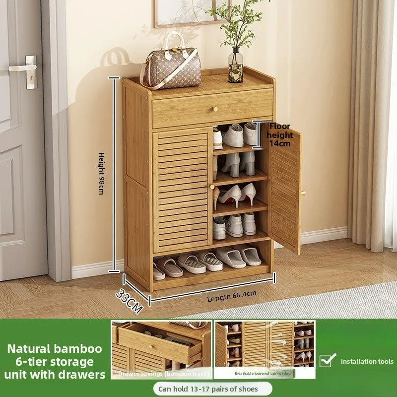 Multifunctional shoe cabinet, large capacity at home door with drawers, multi-layer dust-proof shoe rack Oasis Select 2-66-6-98
